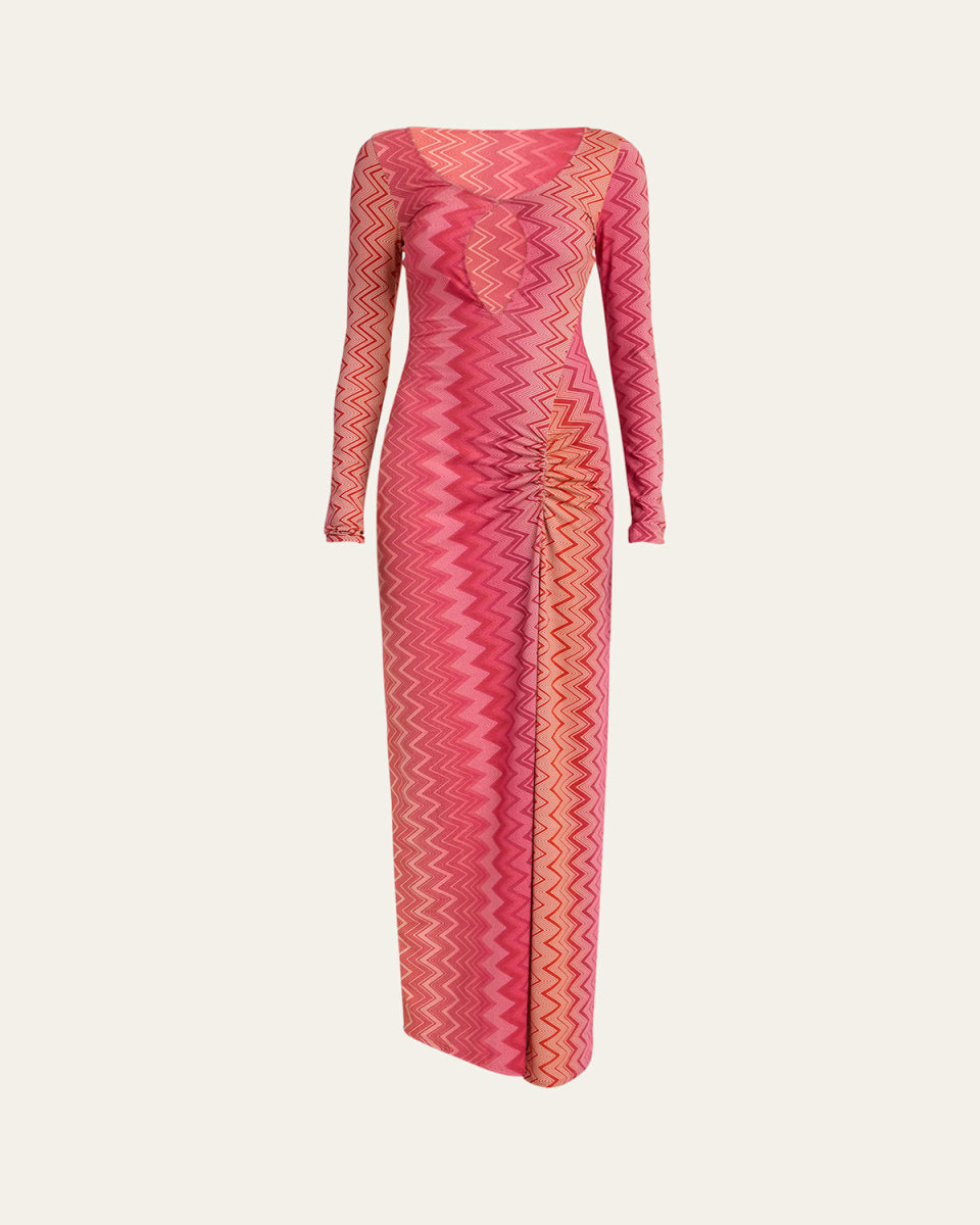 Chevron Cutout Maxi Dress Coverup